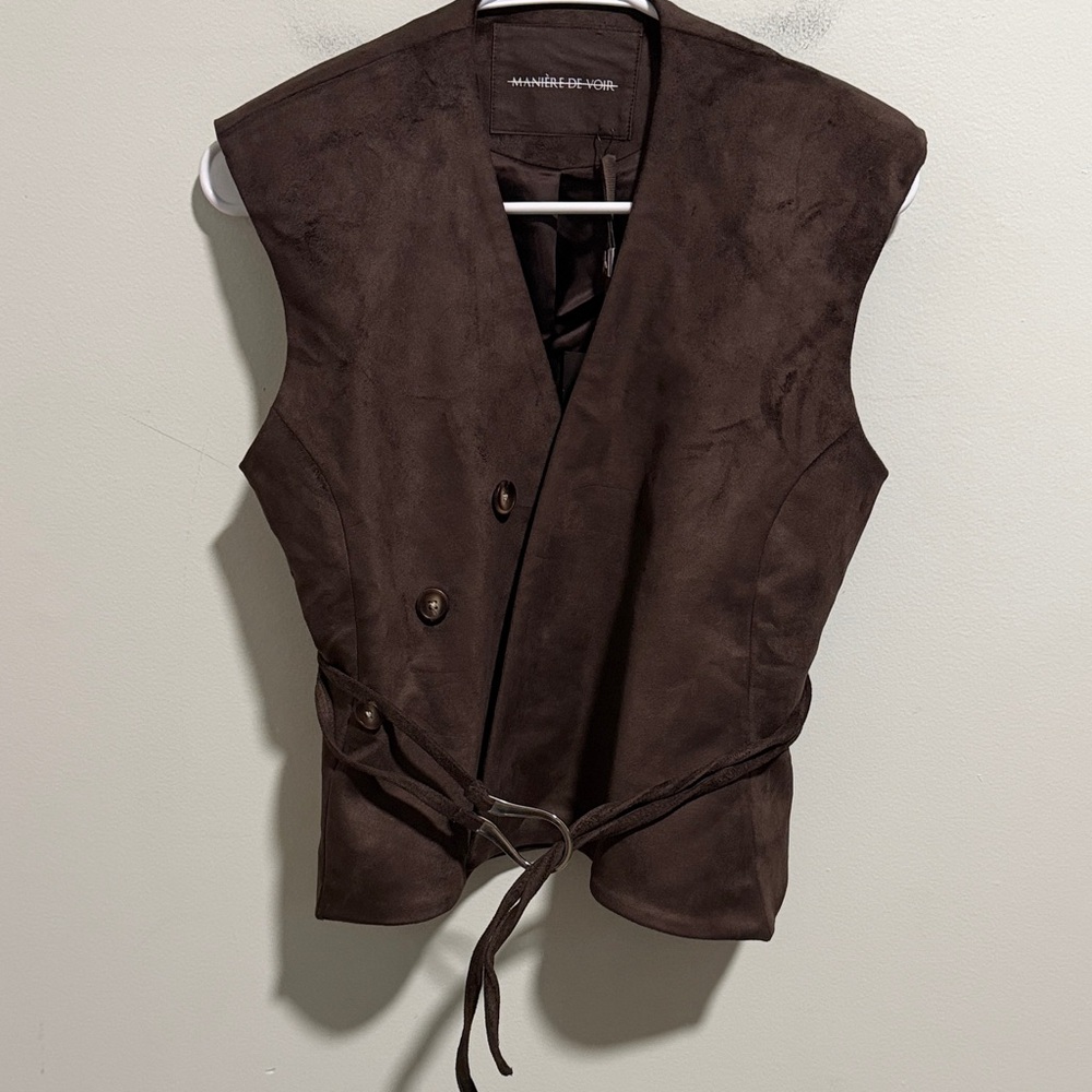 MANIÈRE DE VOIR Jeanne Suede Wrap Waistcoat